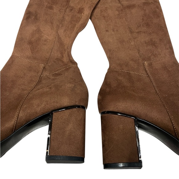 DKNY Cilli Boot Over the Knee / Pecan Brown Vegan Suede Partial Zipper Size 9 - Picture 10 of 17